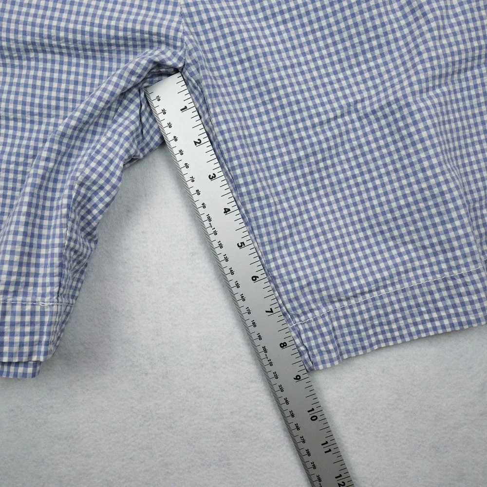 VTG Polo Ralph Lauren Shorts Mens 34 White Blue Gingham Checks Chino Preppy Golf